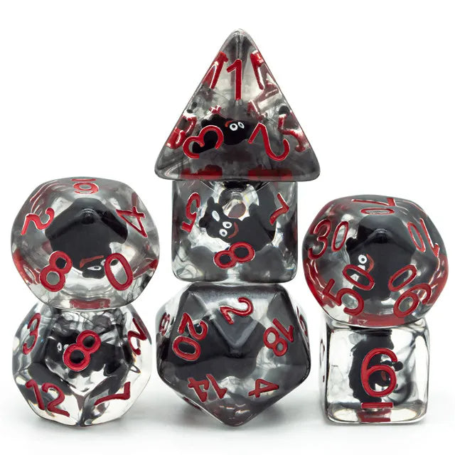 Baby Bat 7pc Dice Set Inked in Red
