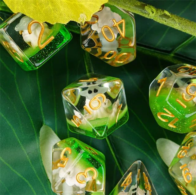 Baby Goblin 7pc Dice Set Inked in Gold