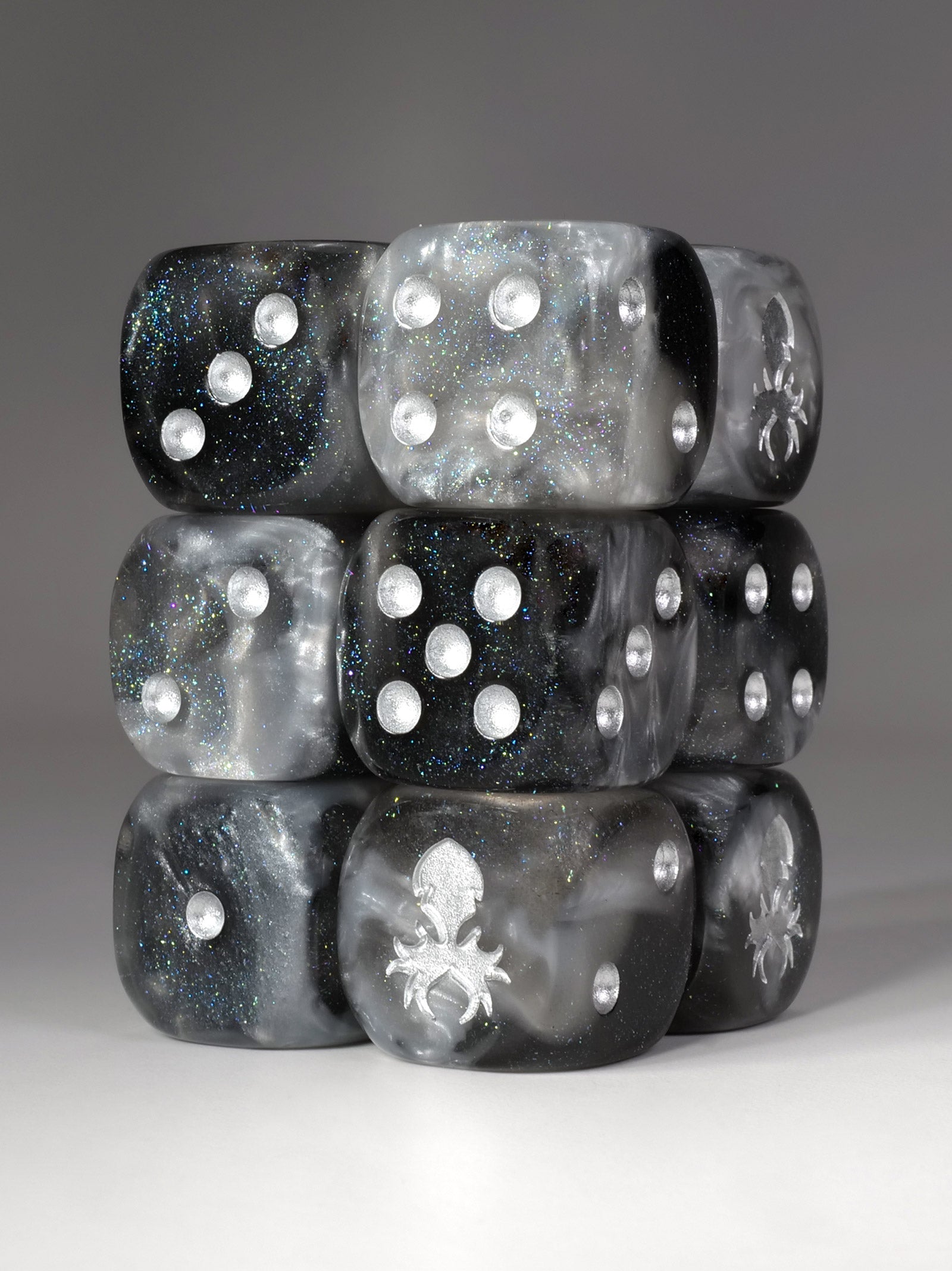 Athena D6 Pips 12pc Dice Set - 16mm