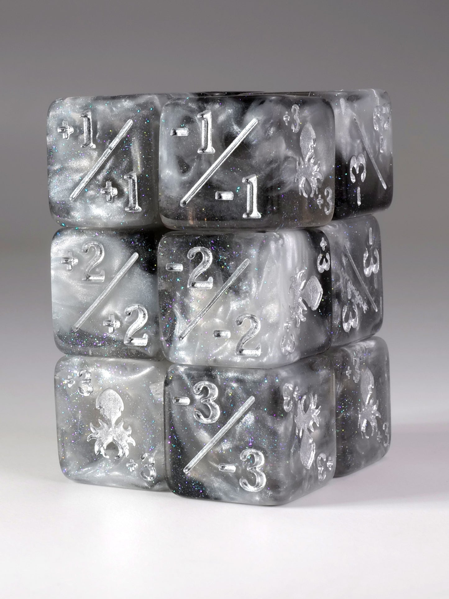 Athena Mini 3/3 Positive/Negative Dice Counters - 12 Pack