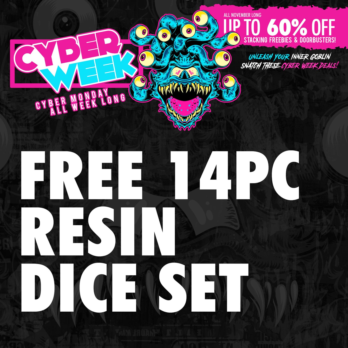 Freebie - Mystery 14pc Resin Kraken Dice Set