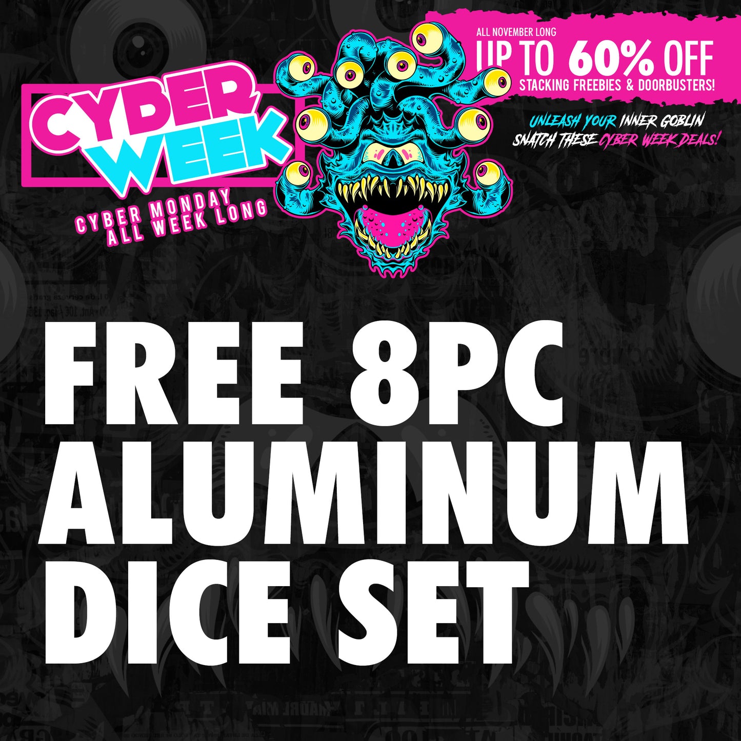 Freebie - 8pc Aluminum Dice Set