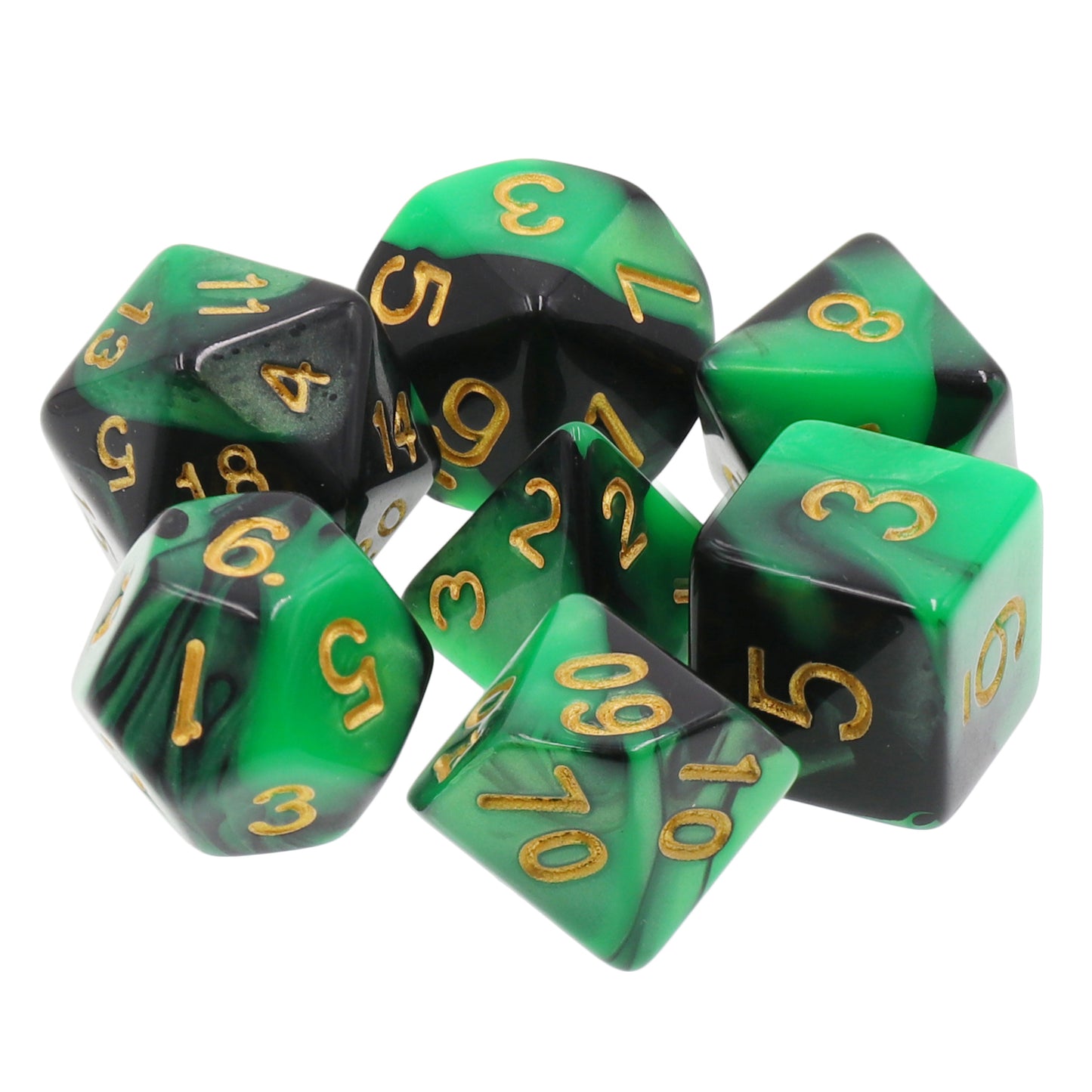 Emerald Midnight Polyhedral 7pc Dice Set