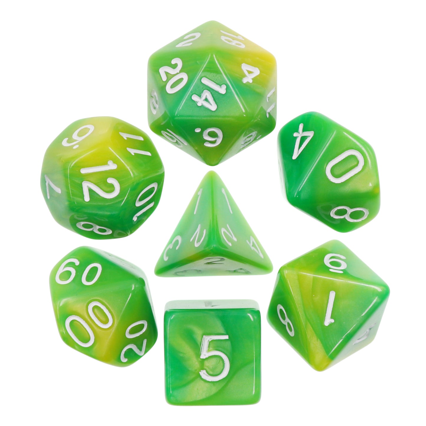 Lemon Lime Fusion 7pc Dice Set
