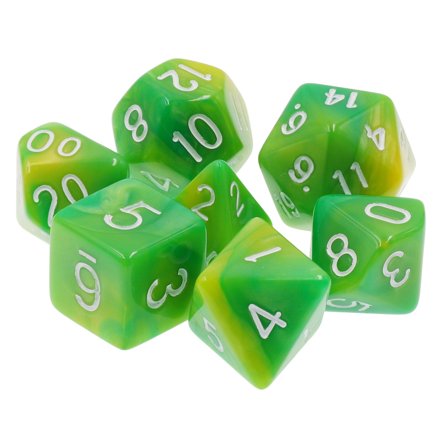 Lemon Lime Fusion 7pc Dice Set