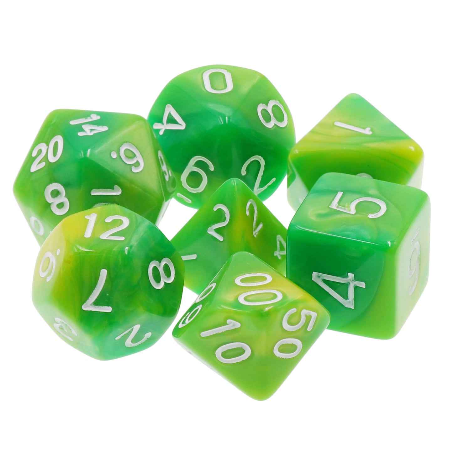 Lemon Lime Fusion 7pc Dice Set