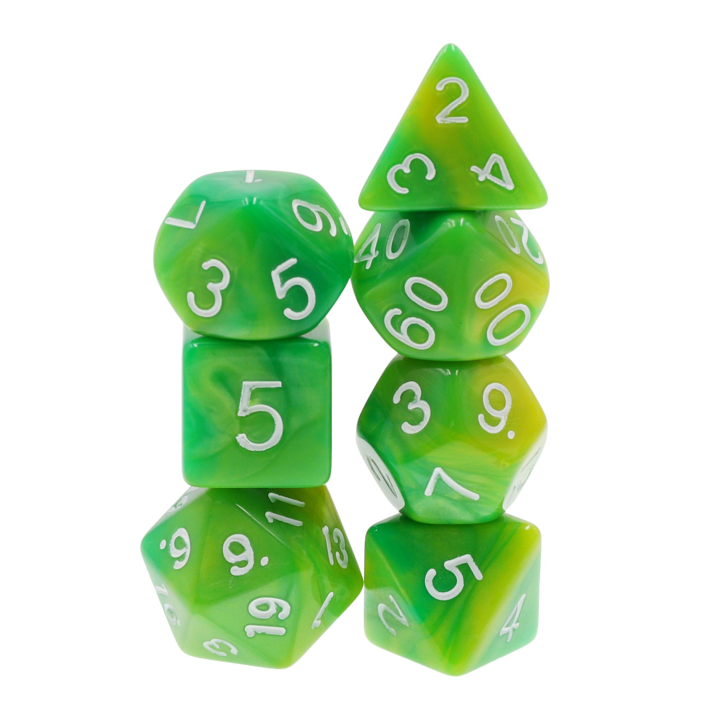 Lemon Lime Fusion 7pc Dice Set