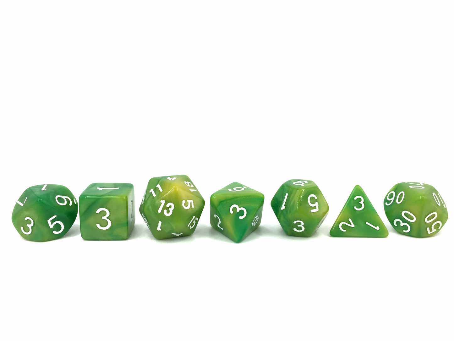 Lemon Lime Fusion 7pc Dice Set