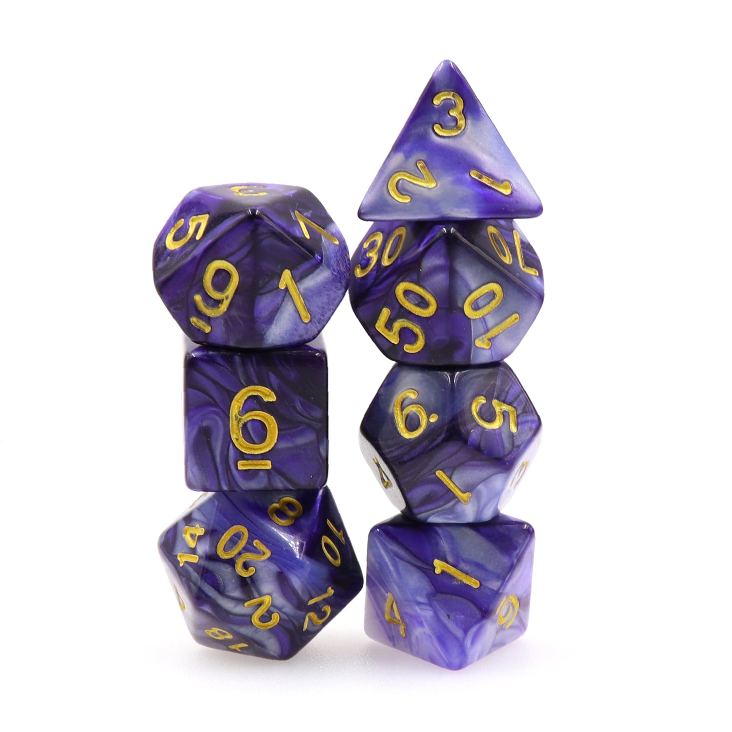 Blue Violet Smoke 7pc Dice Set