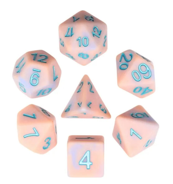 Dragon's Treasure 7pc Dice Set Inked in Blue