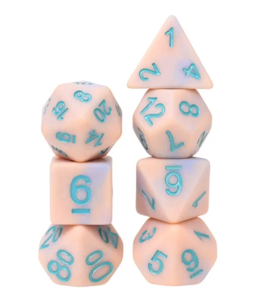 Dragon's Treasure 7pc Dice Set Inked in Blue