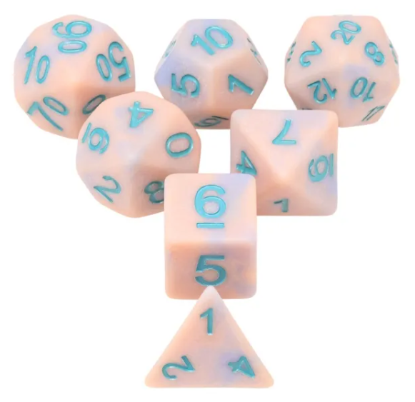 Dragon's Treasure 7pc Dice Set Inked in Blue