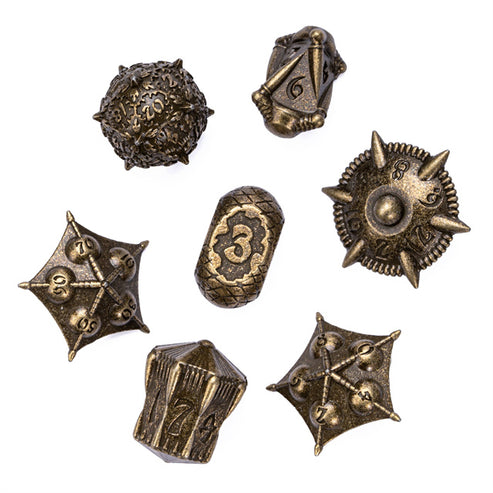 Fangs of the Iron Wyrm Metal Dice Set - Bronze