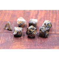 Chocolate Cream 7pc Dice Set inked in Gold