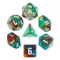 Wind Elves 7pc Dice Set inked in White