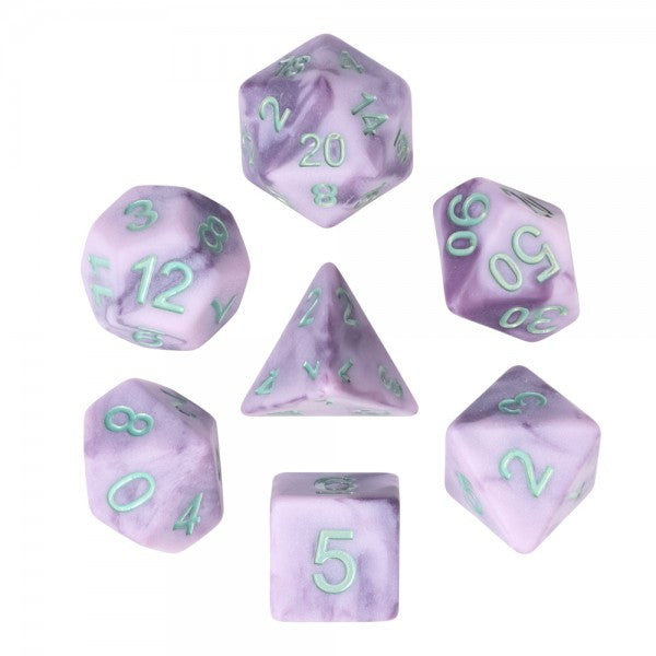 Ancient Ballad 7pc Dice Set Inked in Blue