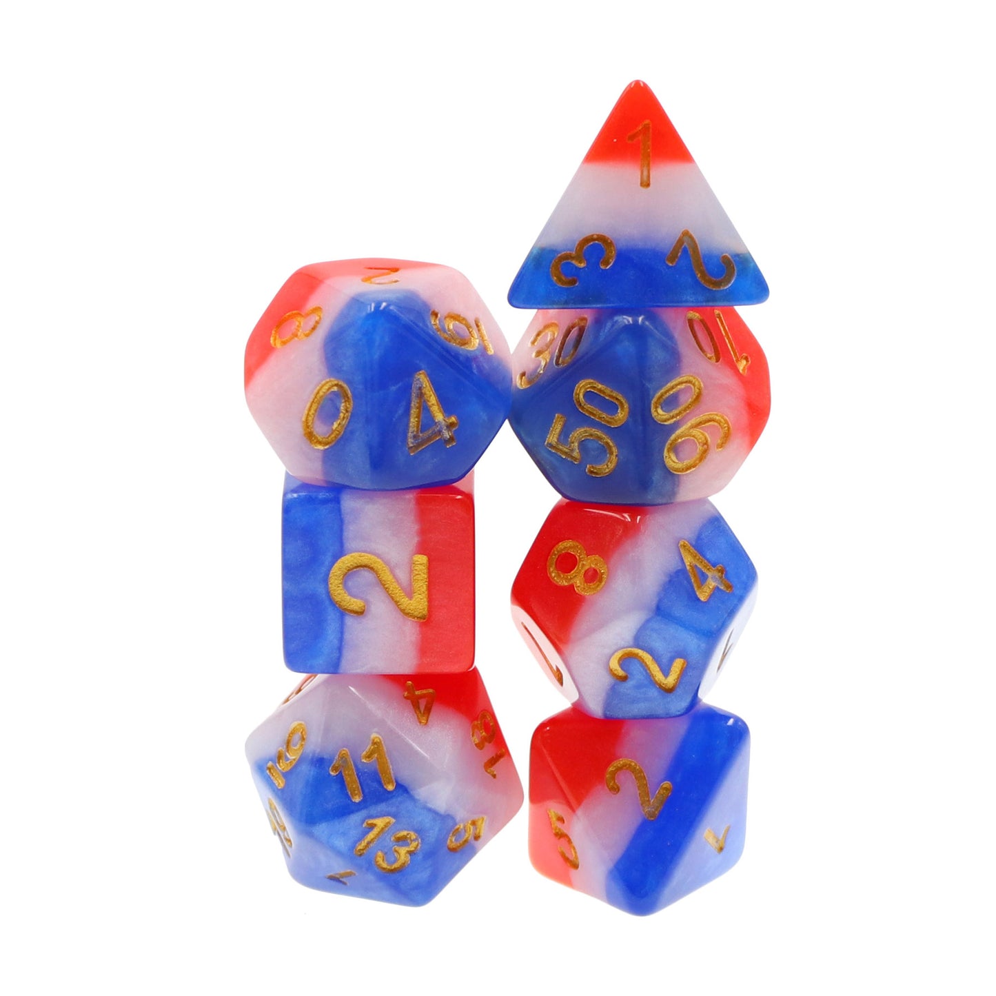 Rocket Pop The Red, White, & Blue Layered 7pc Dice Set