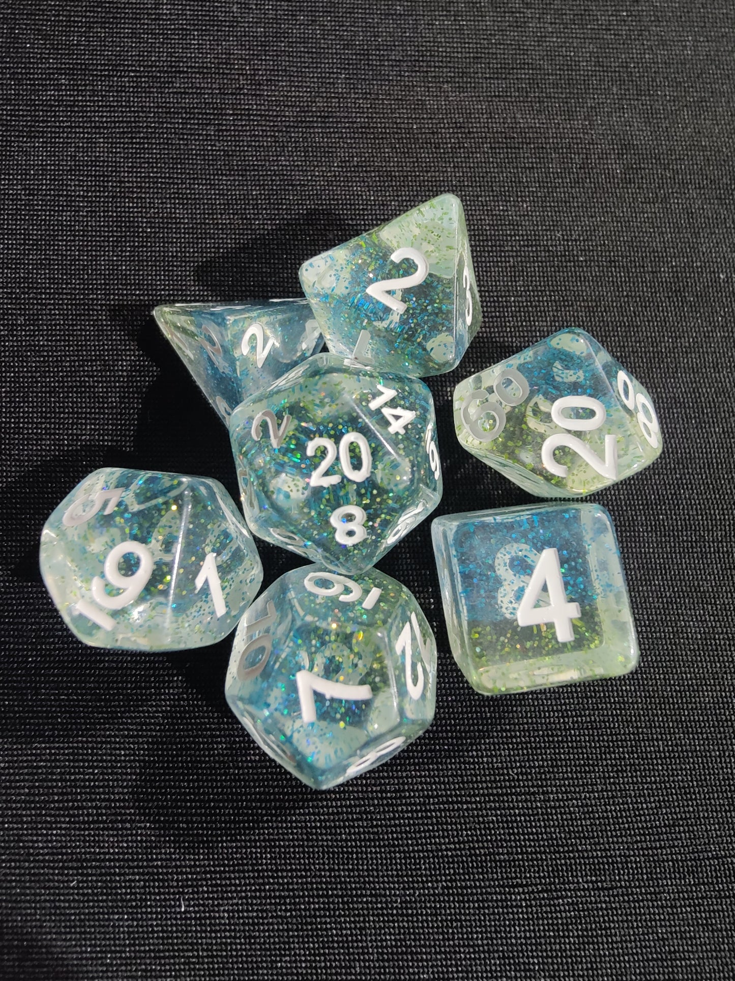 Blue Danube 7pc Particles Polyhedral Dice Set