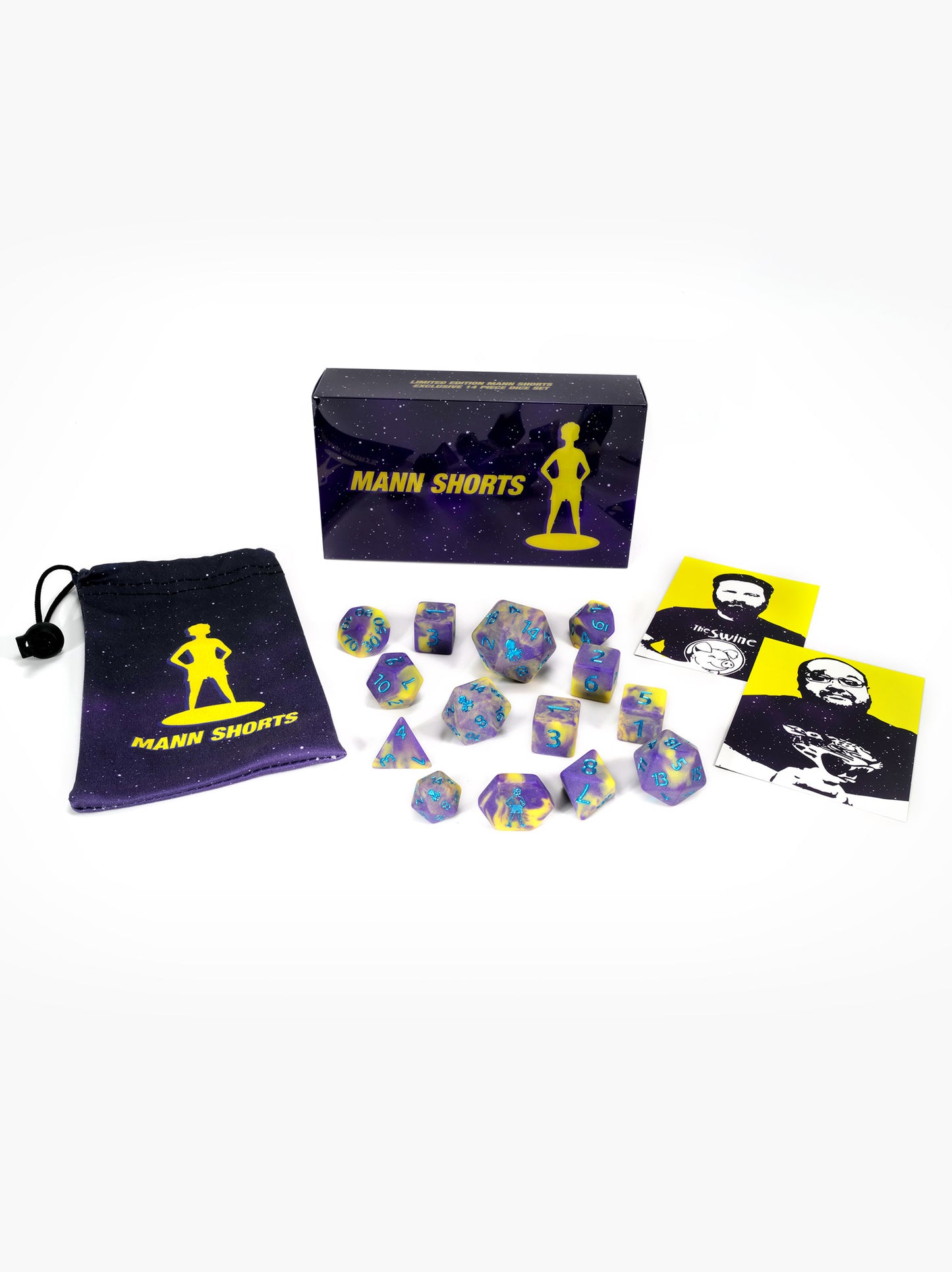 Mann Shorts Redux 14pc Matte Dice Set inked in Blue