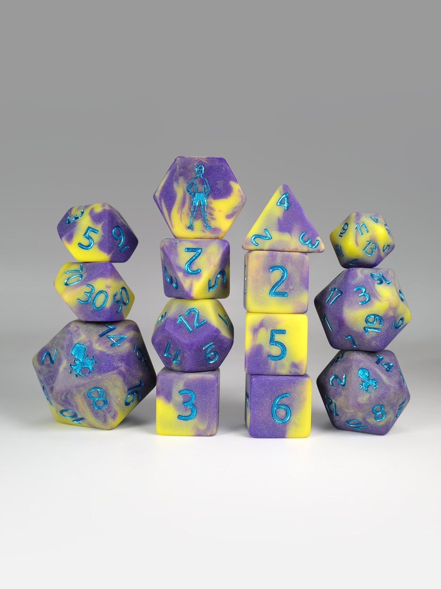 Mann Shorts Redux 14pc Matte Dice Set inked in Blue