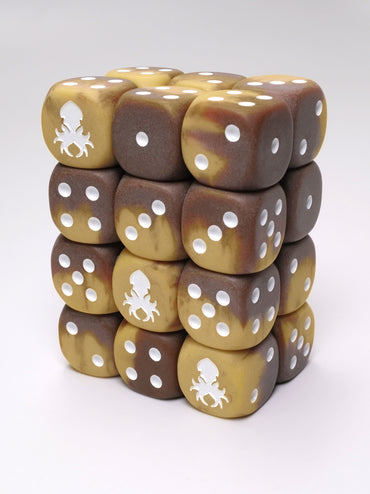 Mocha Drizzle D6 with Pips Dice Set