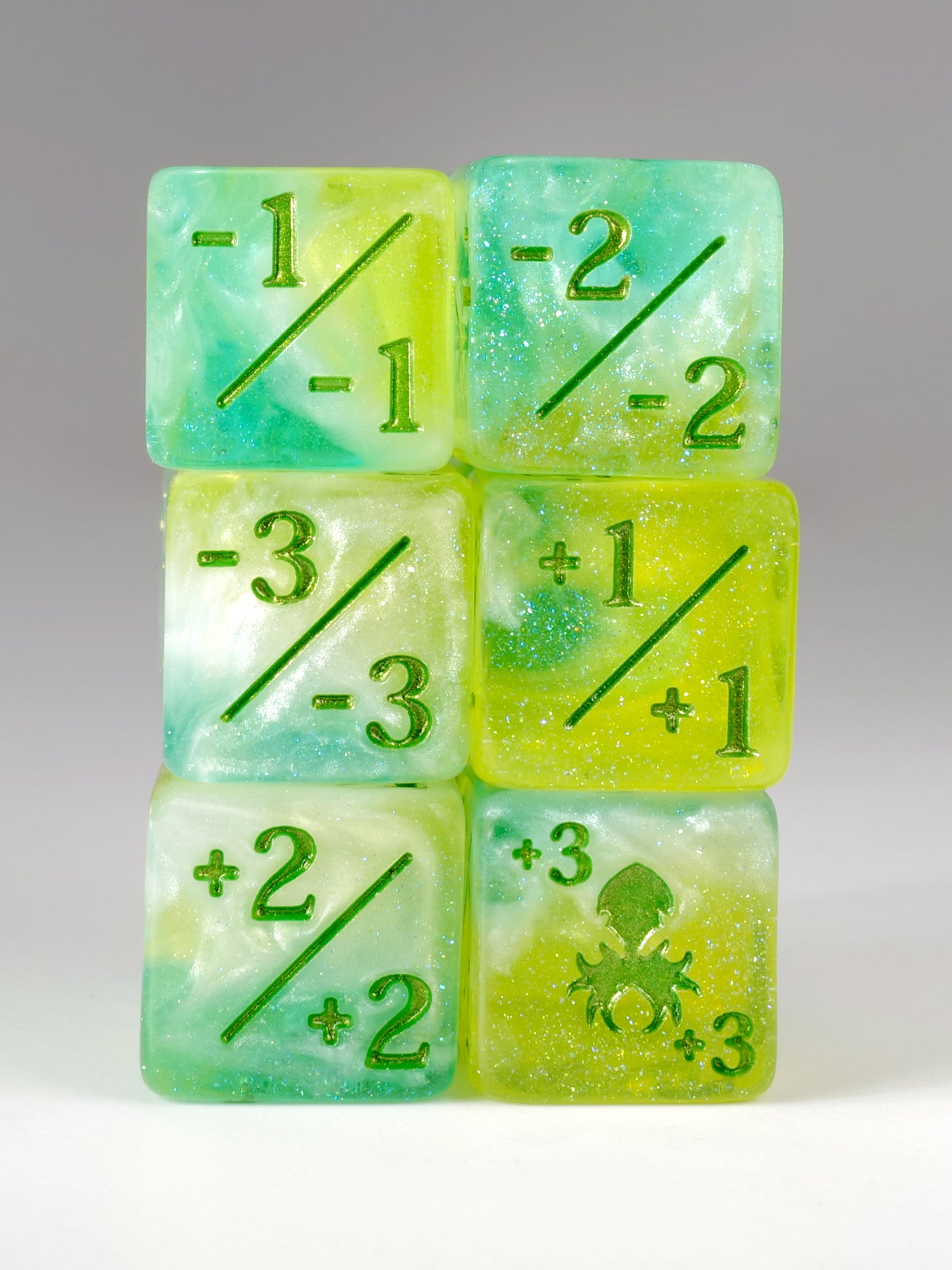 Ostara Mini 3/3 Positive/Negative Dice Counters - 12 Pack