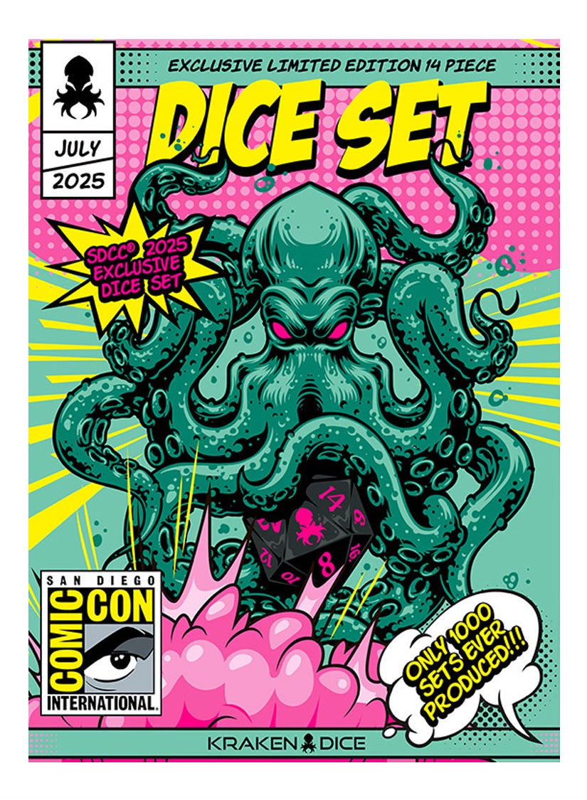 2025 San Diego Comic Con International 14 Piece Dice Set