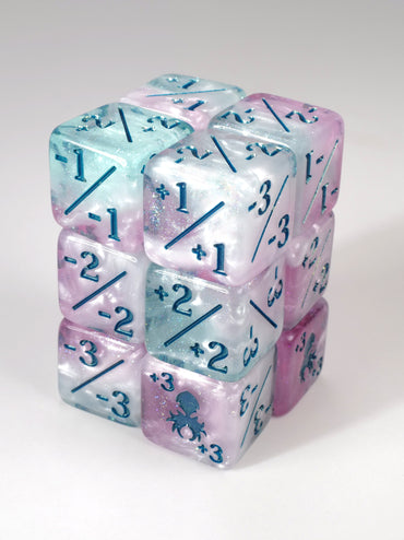 Snow Fairy Mini 3/3 Positive/Negative Dice Counters - 12 Pack