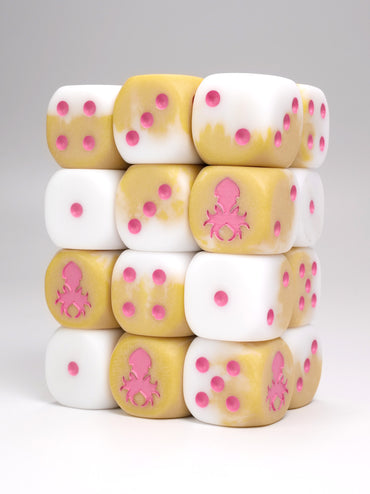 Strawberry Latte D6 with Pips 12pc Dice Set