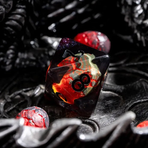 The Last Dragon Egg Dice Set- 7pc Inked In Black