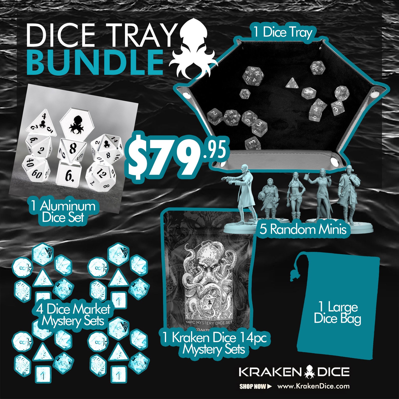 Premium Kraken's Dice Starter Kit for TTRPG