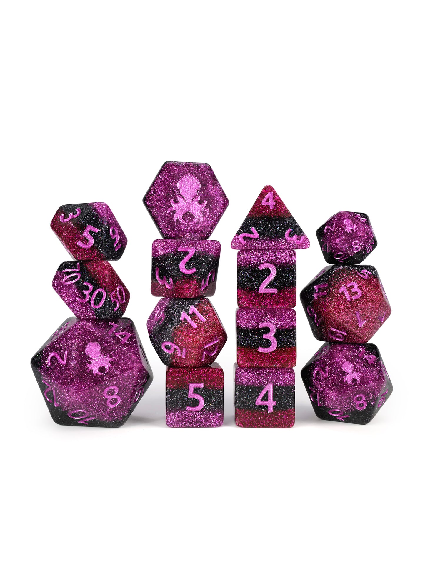 Bewitched 14pc Dice Set Inked in Pink