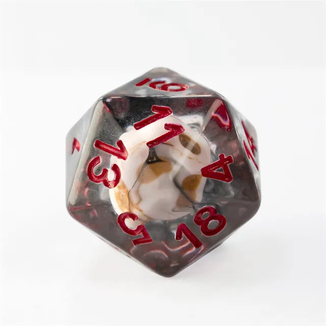 Pirate Skull Smoke 7pc Dice Set Inked in Red