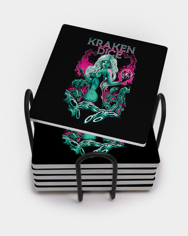 Kraken's Queen Square Coaster