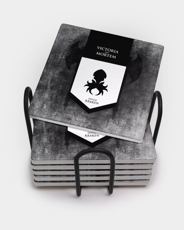 Gray House Kraken Square Coaster Set
