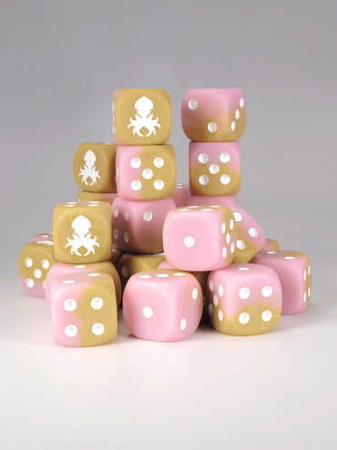 Strawberry Cold Foam D6 with Pips Dice Set