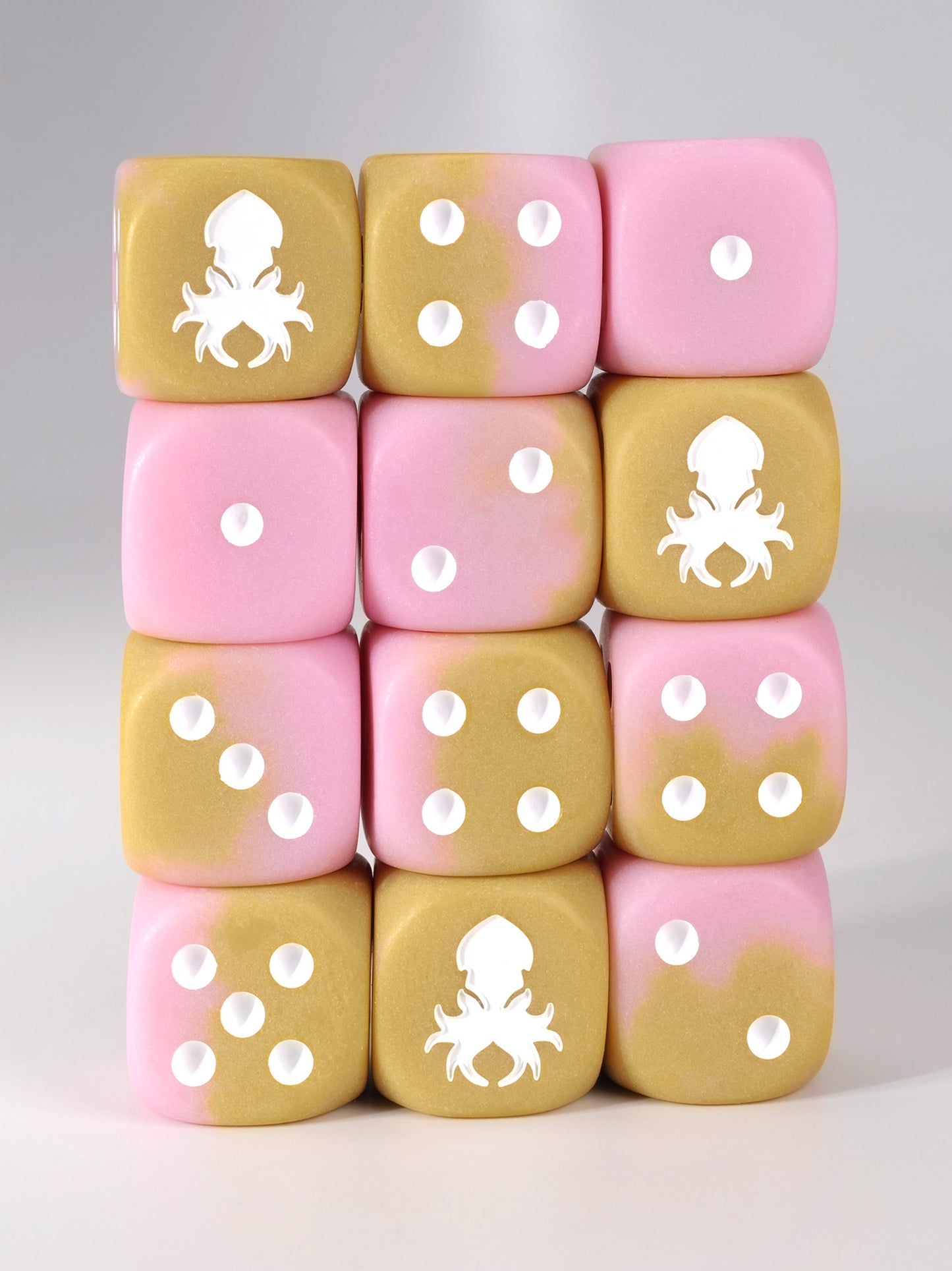 Strawberry Cold Foam D6 with Pips Dice Set