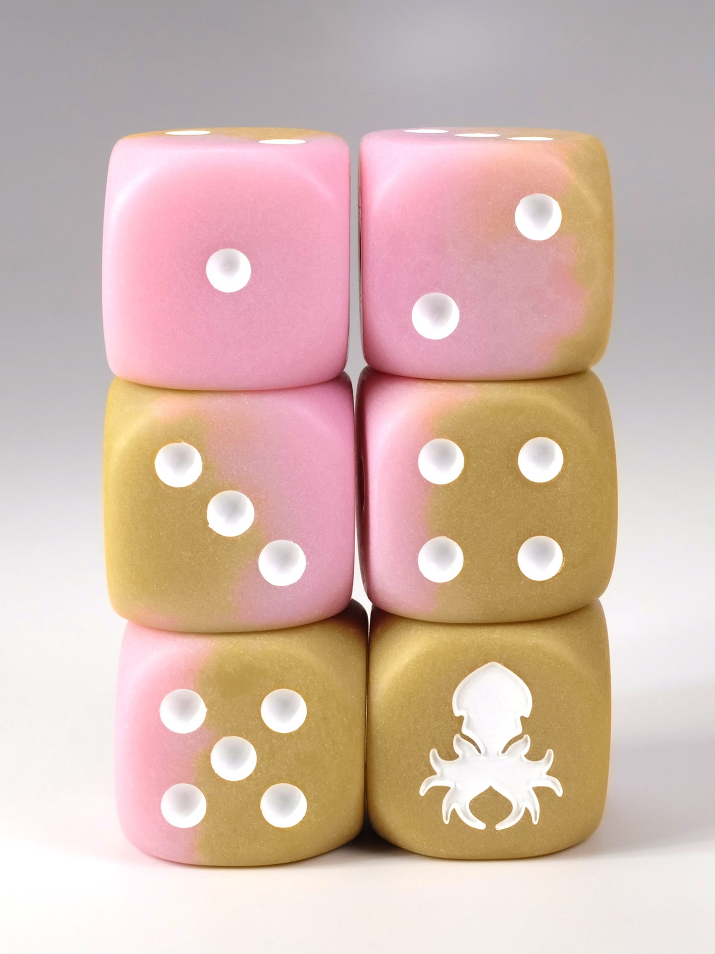 Strawberry Cold Foam D6 with Pips Dice Set