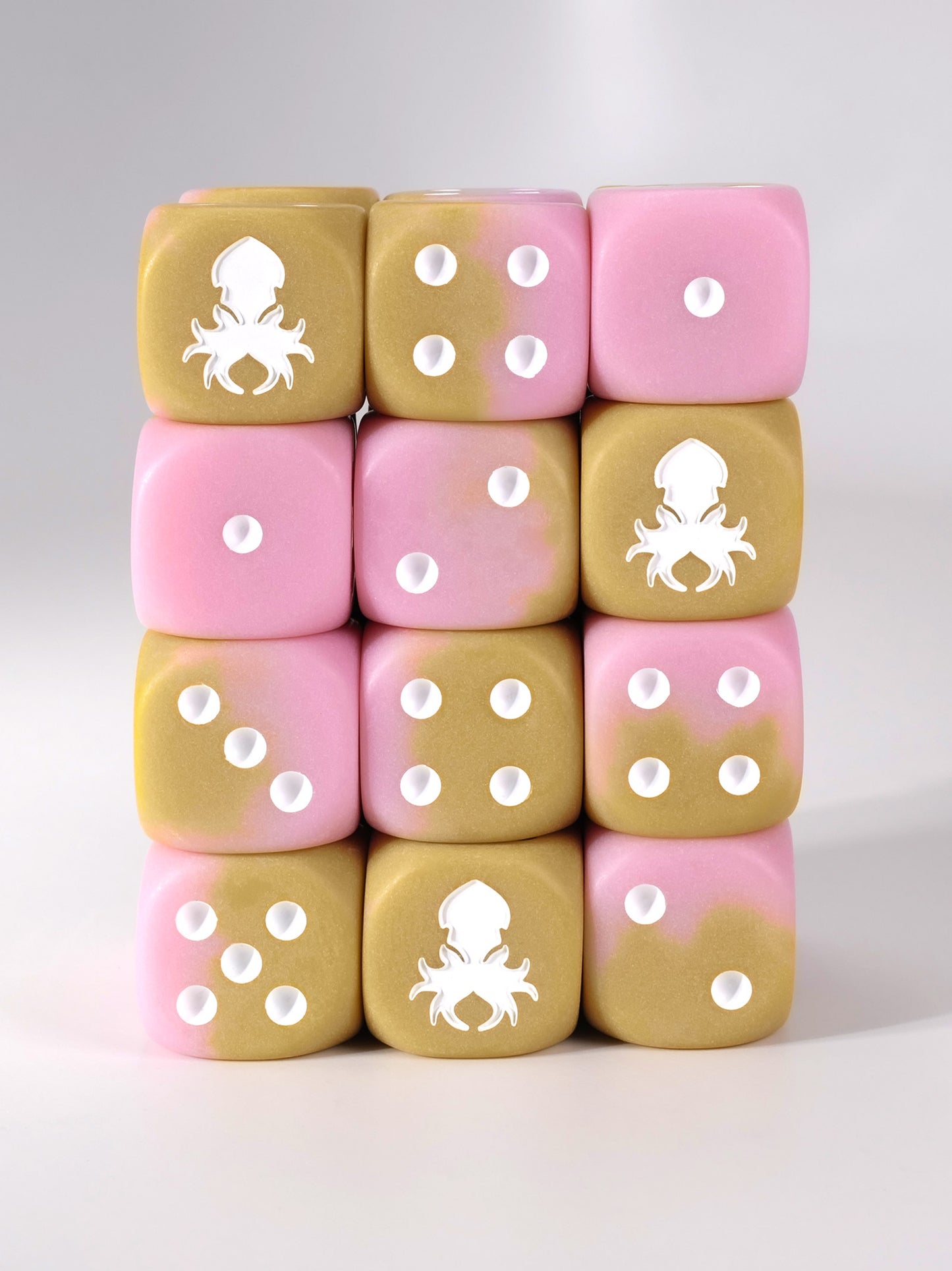 Strawberry Cold Foam D6 with Pips Dice Set