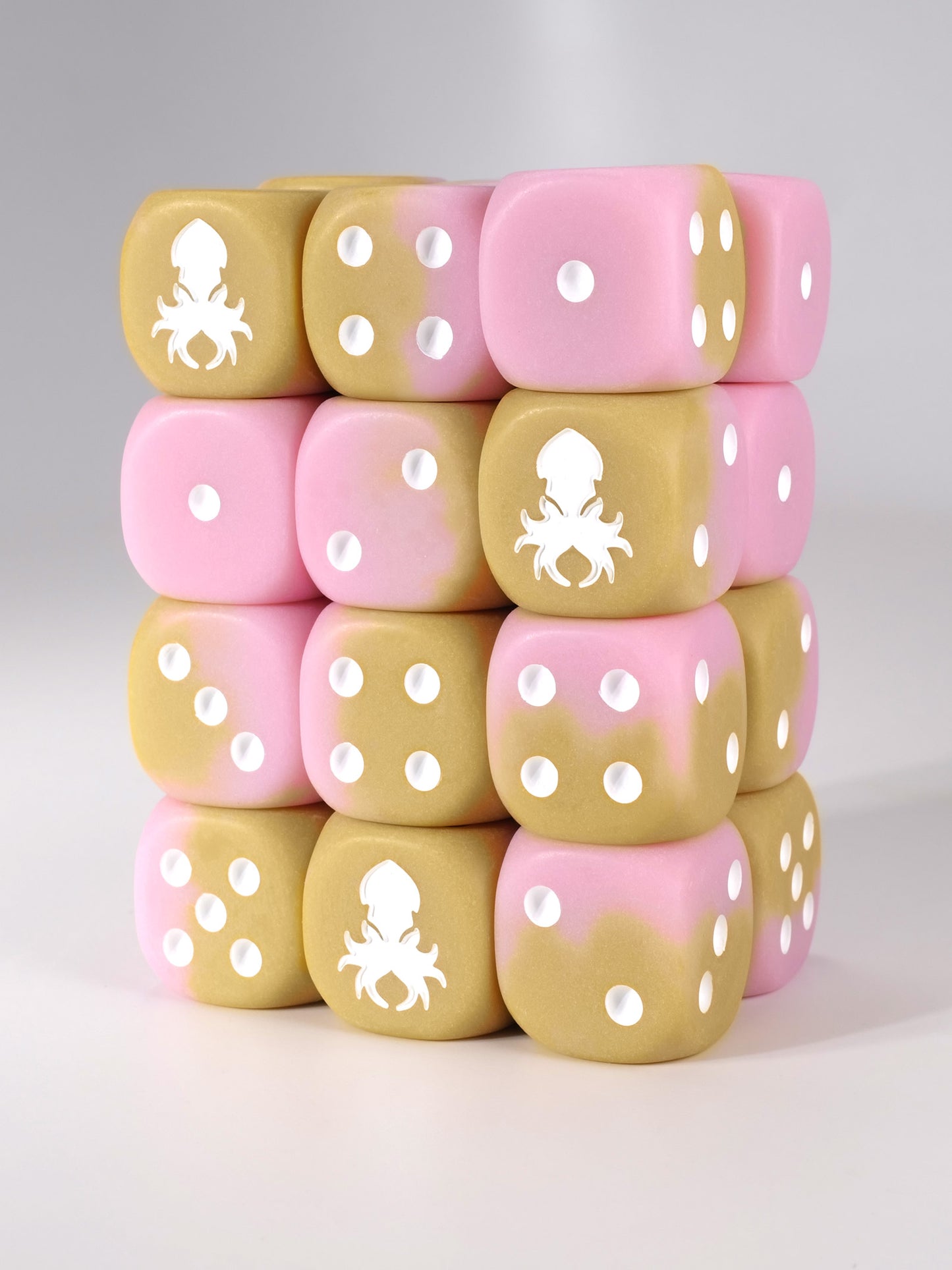 Strawberry Cold Foam D6 with Pips Dice Set