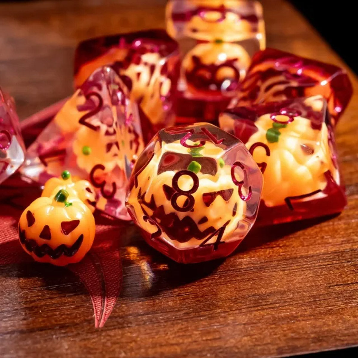 Jack O' Lantern 7pc Dice Set