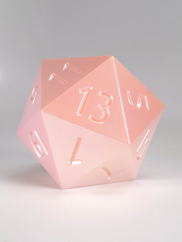 Ombre Chica Peach to Candlelight Peach 55mm D20 Dice