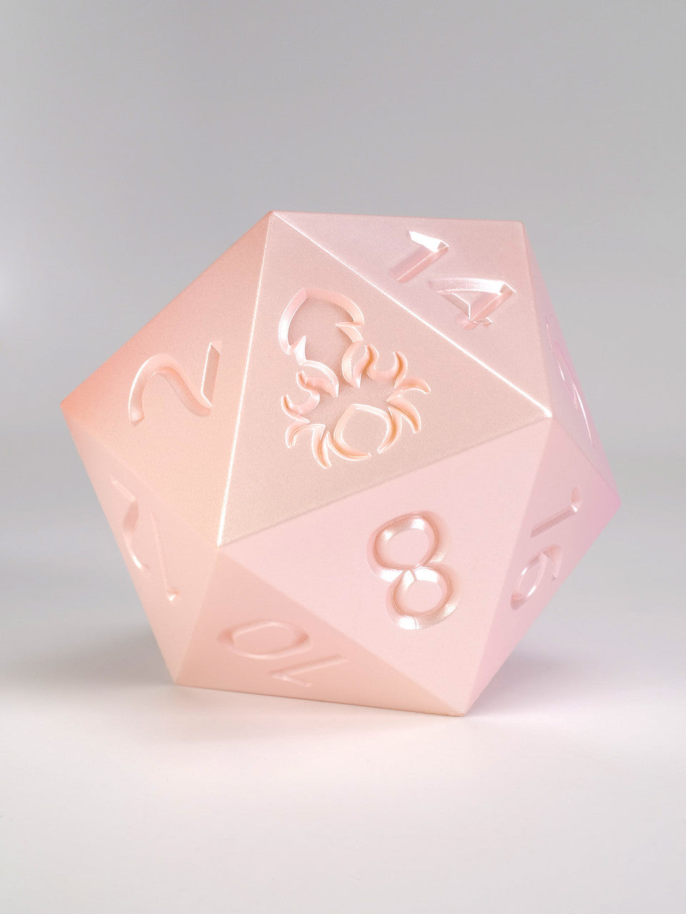 Ombre Chica Peach to Candlelight Peach 55mm D20 Dice