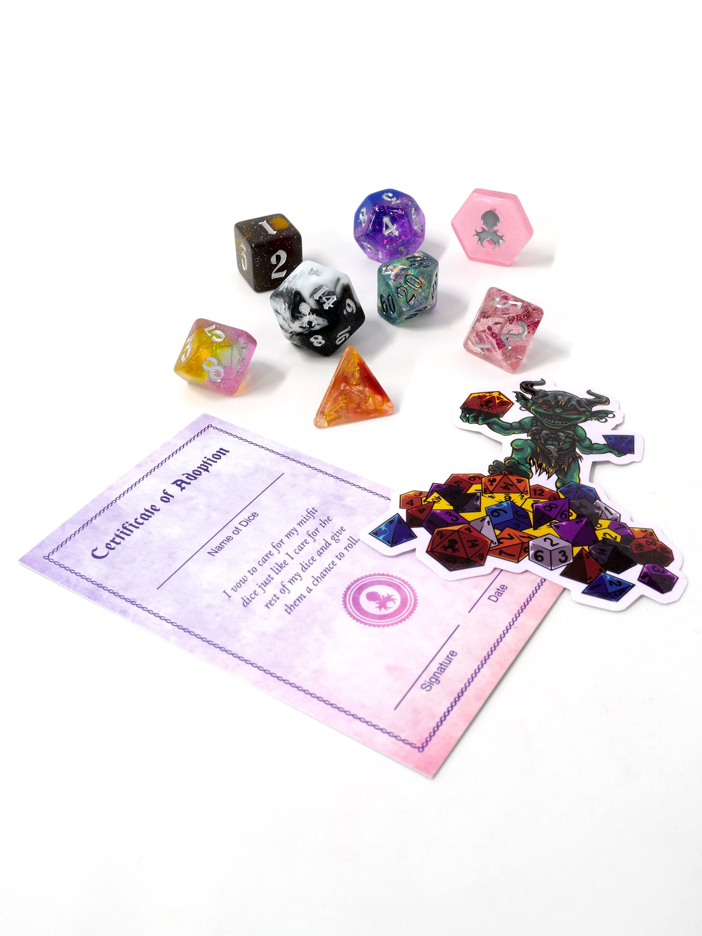 The Island of Misfit Mystery Dice 8pc Set