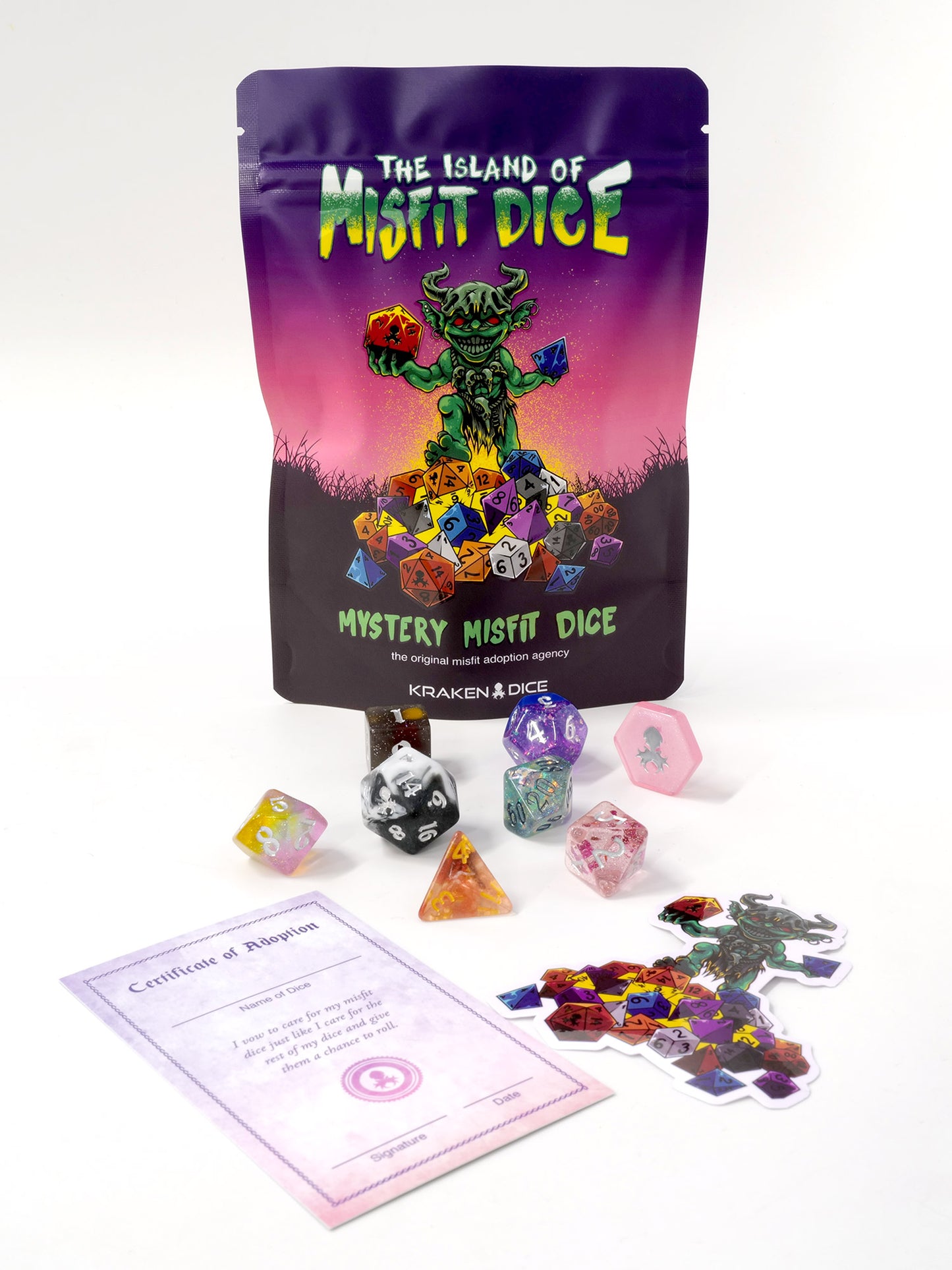 The Island of Misfit Mystery Dice 8pc Set