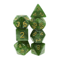 10mm Green Pearl 7pc Mini Polyhedral Dice Set