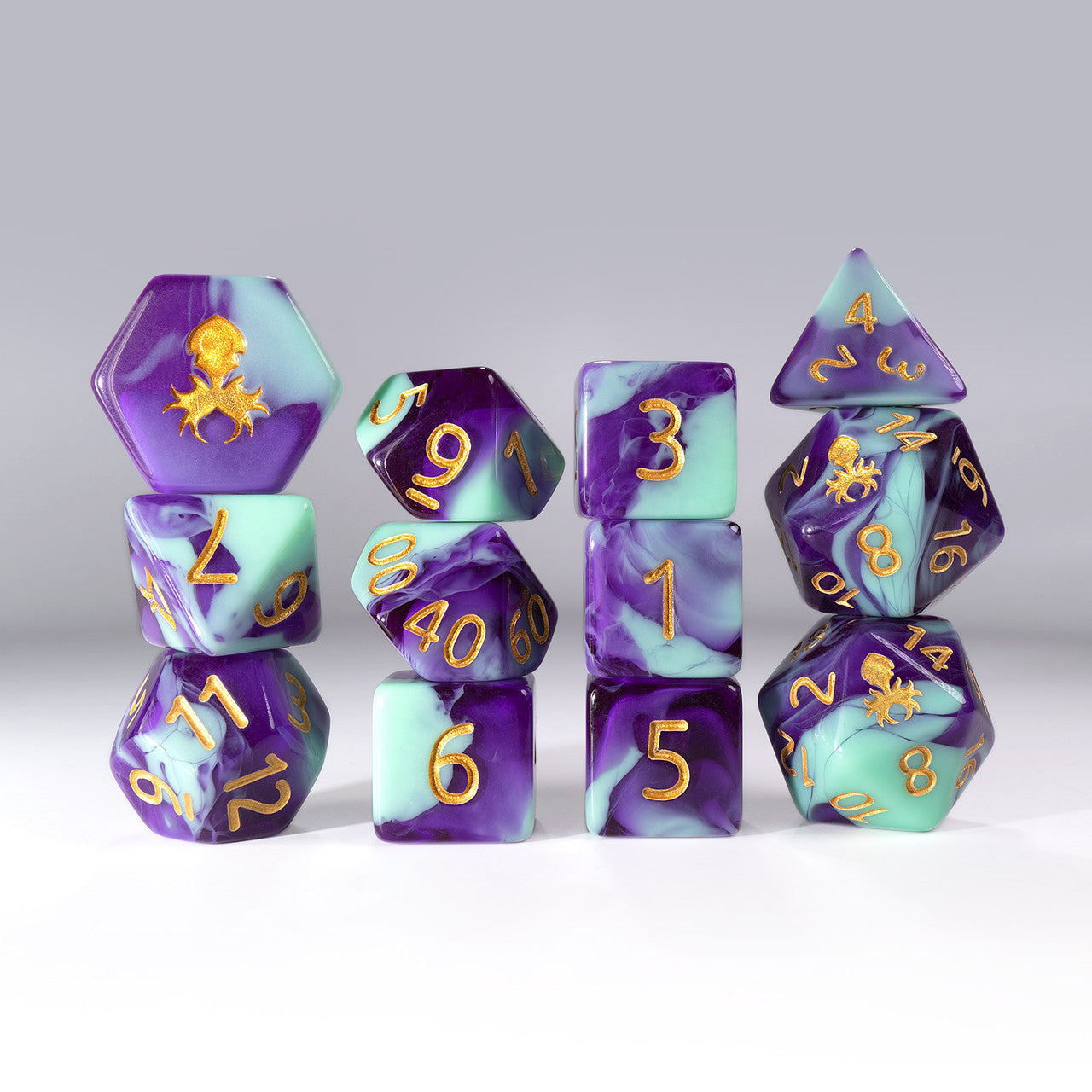 12pc Gummi Dragon Polyhedral Dice Set