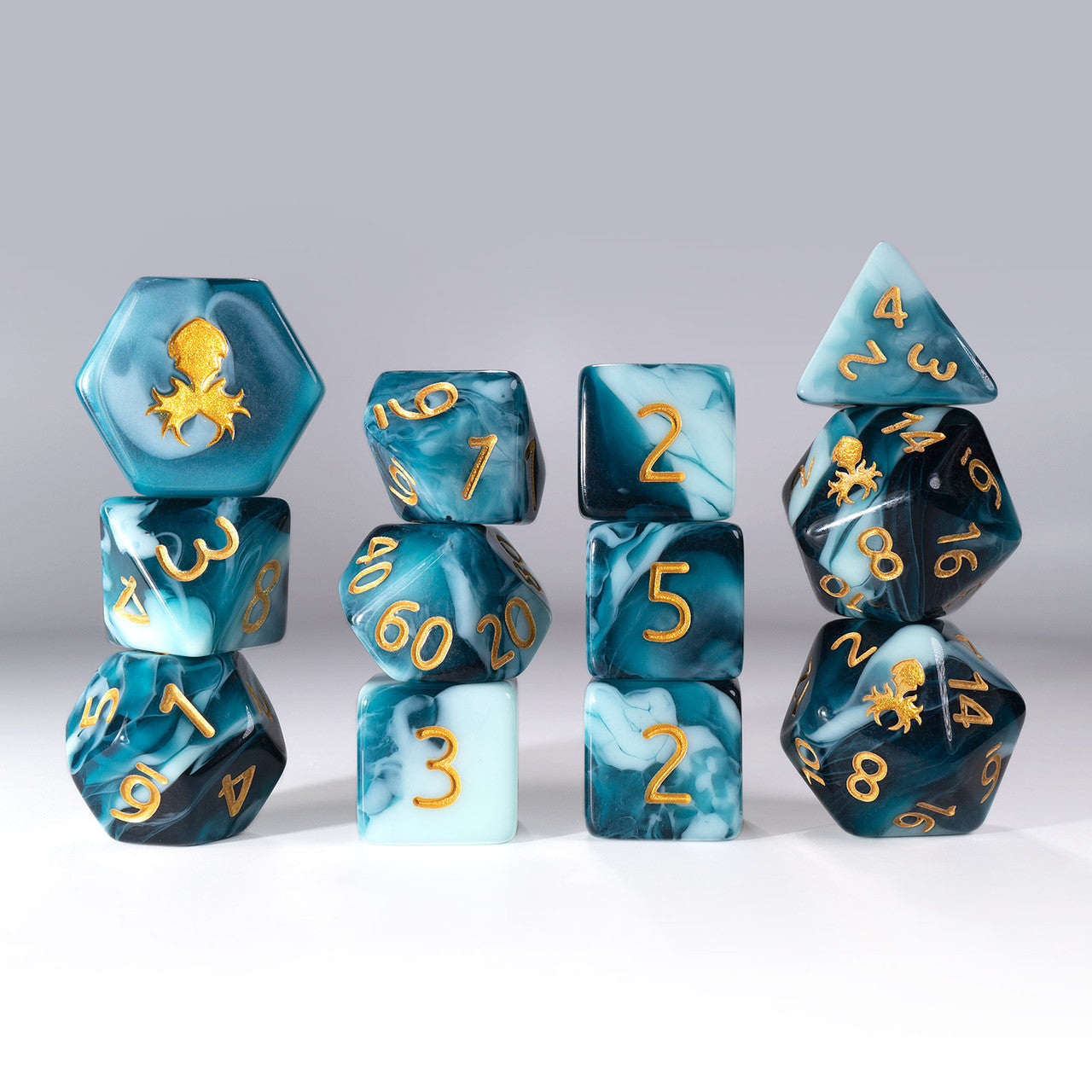 12pc Gummi Shark Polyhedral Dice Set