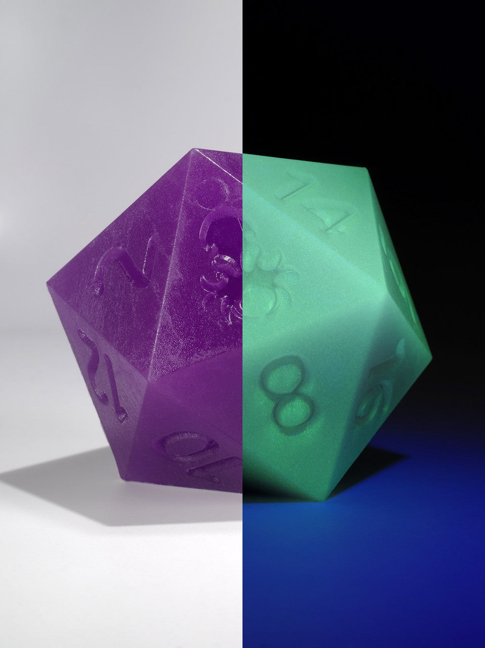 RAW 55mm Glow in the Dark Purple D20