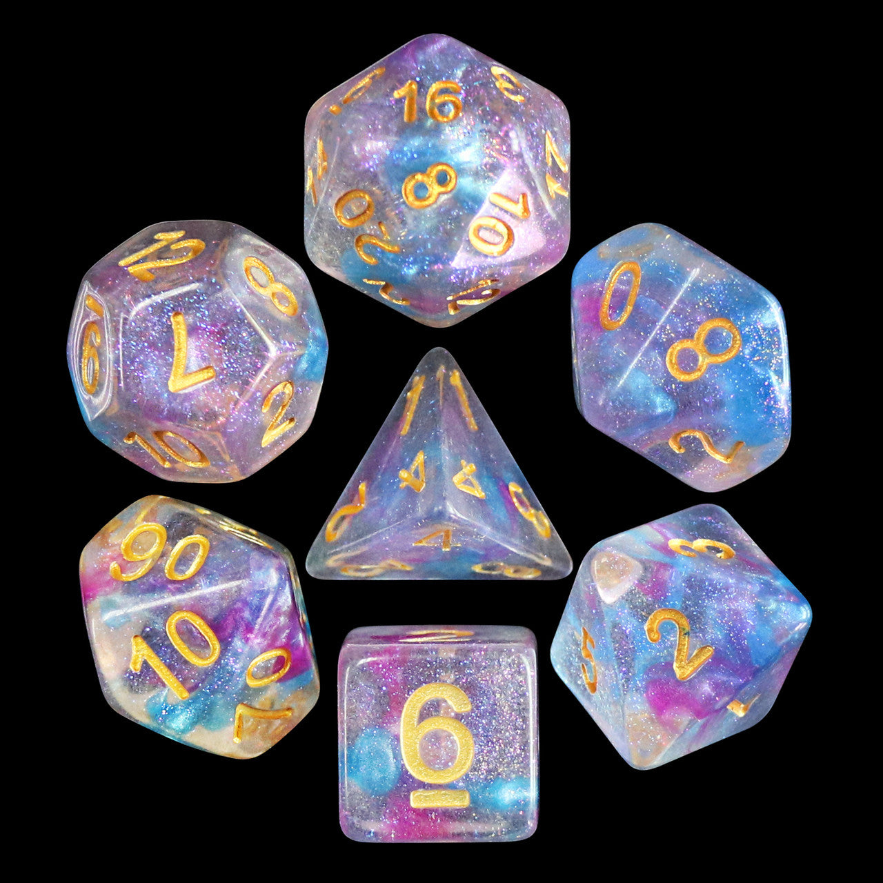 Violet Storm Iridescent Vapor 7pc Dice Set